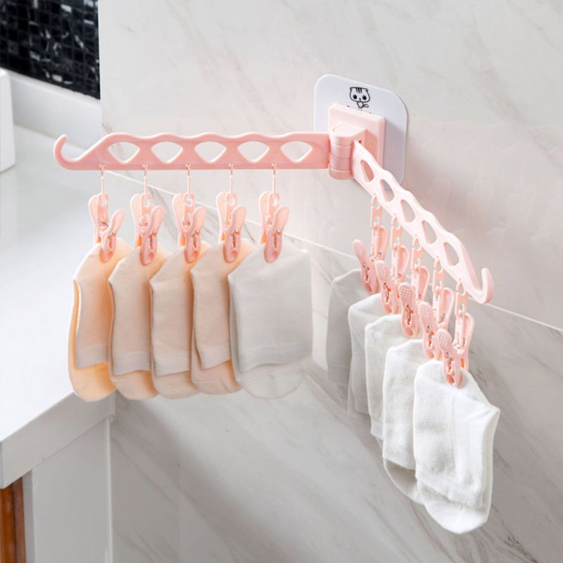 Vješalica Plastični Držač Za Odjeću Za Čarape Kuhinjski Rotirajući Stol Prikladan Zidni Stalak