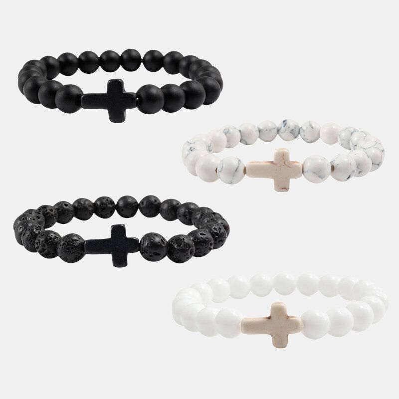 Tirkizne Križne Perle Narukvice Elastični Konop Yoga Buddha Unisex Od Prirodnog Kamena