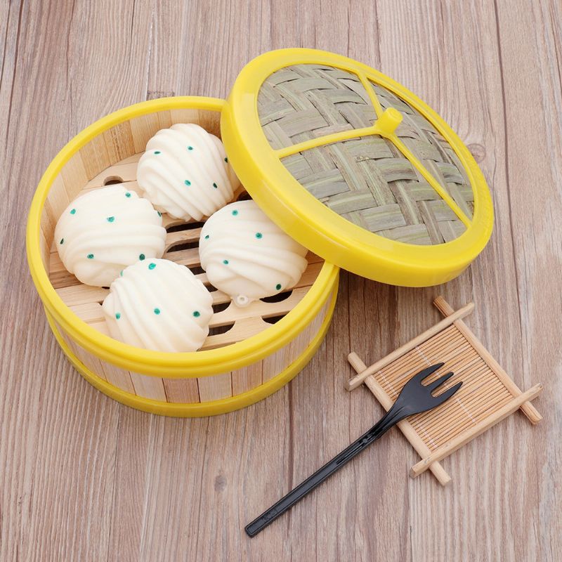 4 Kom Hanamaki Bread Squishy Mekana Igračka Slow Rising Collection Poklon S Poklopcem Za Kuhalo Na Pari