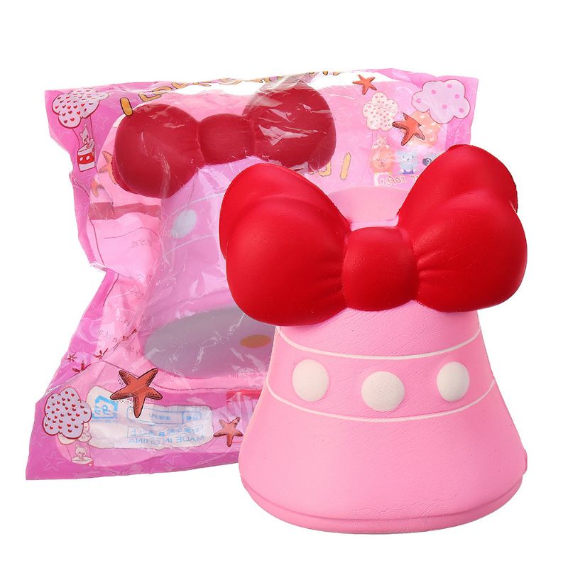 Bow-knot Bell Squishy Jumbo Slow Rising Mekana Igračka Poklon Kolekcija S Pakiranjem