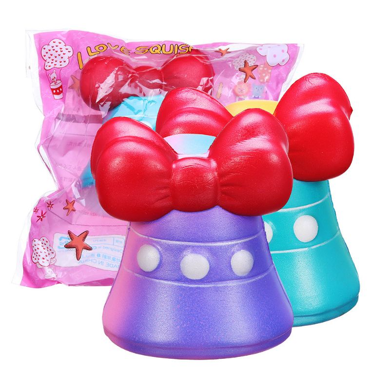 Bow-knot Bell Squishy Jumbo Slow Rising Mekana Igračka Poklon Kolekcija S Pakiranjem