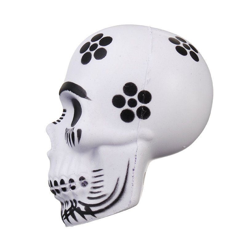 Chameleon Squishy Skull Glava Kostura 10 cm Dekoracija Za Noć Vještica Sporo Raste S Pakiranjem Poklon Igračka