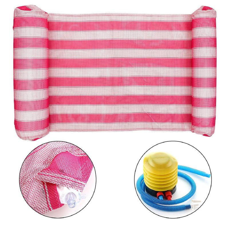 Color Stripe Vanjski Plutajući Krevet Za Spavanje Viseća Mreža Za Vodu Dodaci Za Bazen S Pumpom Za Napuhavanje