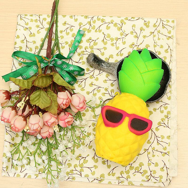 Cool Pineapple Squishy Slow Rising Toy Tag Soft Squeeze Collection Poklon Dekor Igračka