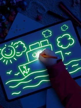 Crtajte Svjetlom - Zabavna I Razvijajuća Igračka Tablet Diy Edukativno Osvijetljena Ploča Za Crtanje U Tami Dječja Za Bojanje