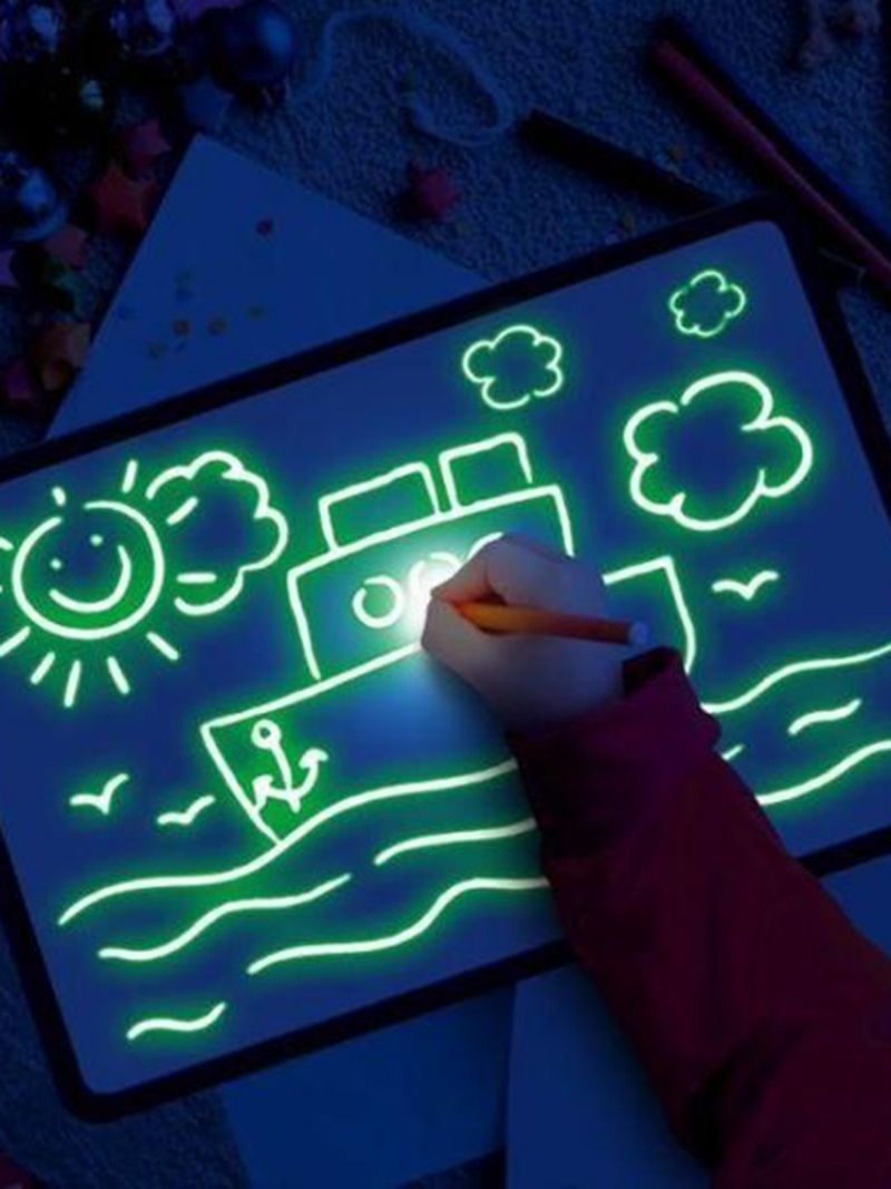 Crtajte Svjetlom - Zabavna I Razvijajuća Igračka Tablet Diy Edukativno Osvijetljena Ploča Za Crtanje U Tami Dječja Za Bojanje