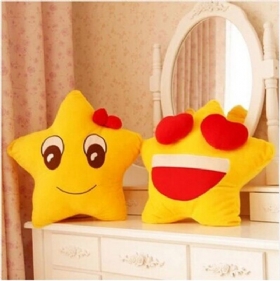 Funny Cute Lovers Yellow Star Throw Jastuk Expression Mekani Plišani Kauč Uredski Za Automobil