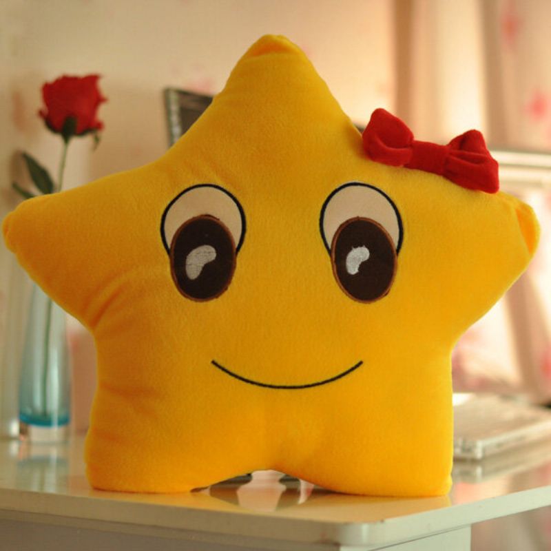 Funny Cute Lovers Yellow Star Throw Jastuk Expression Mekani Plišani Kauč Uredski Za Automobil