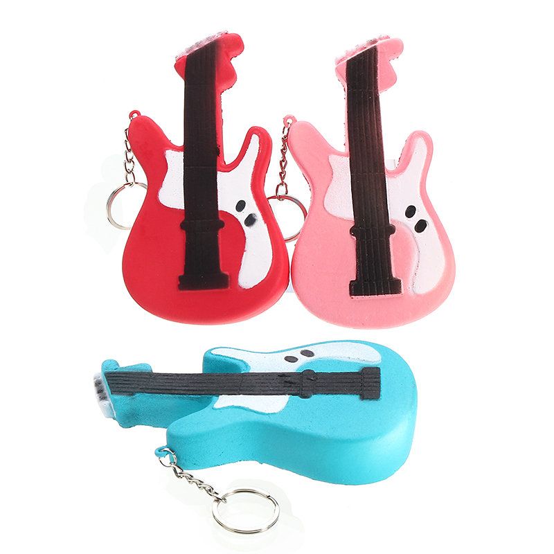 Gitara Squishy Slow Rising Toy Tag Soft Cute Collection Poklon Ukrasna Igračka