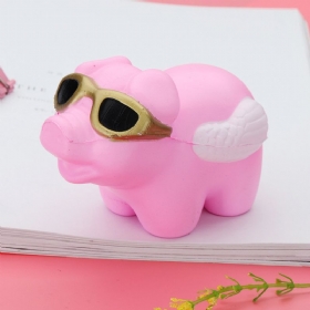 Glasses Piggy Squishy Slow Rising With Packaging Collection Poklon Mekana Igračka