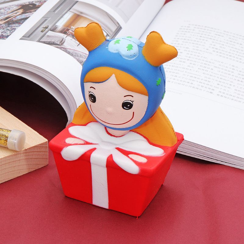 Kawaii Christmas Elk Girl Squishy Slow Rising Mekana Kolekcija Poklona S Pakiranjem