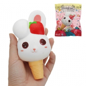 Kawaii Rabbit Ice Cream Squishy Slow Rising S Pakiranjem Kolekcija Poklon