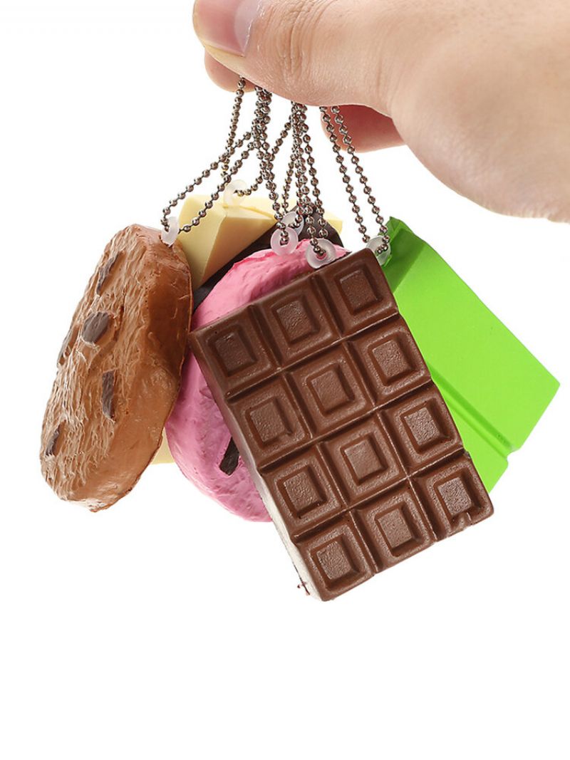 Kawaii Squishy Tag Toys Crack Chocolate Bar Biscuit Cracker Zvučna Kolekcija Poklon Dekor Igračka