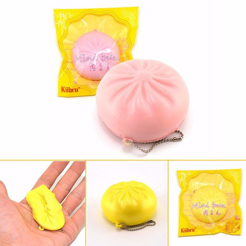 Kiibru Squishy Toy Bun Pink Yellow Lanac Torba Za Telefon Remen Poklon Dekor
