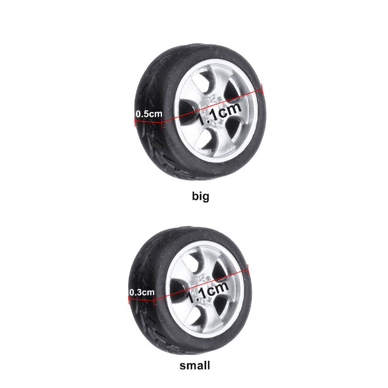 Komplet Guma Za Kotače Od Lake Legure Od 4 Kom. Felge I Osovine Model Automobila Za Modificirano Vozilo 1/64