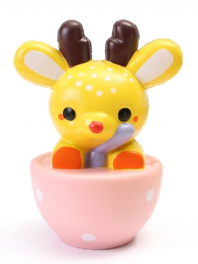 Leilei Squishy Jumbo Teacup Deer Elk 14 cm Slow Rising Original Package Gift Collection Decor Toy