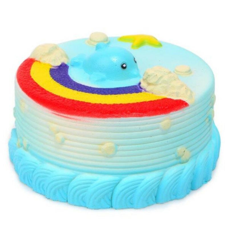 Ne Ne Squishy Jumbo Ocean Rainbow Cake Dolphin Star Slow Rising Original Ambalaža Decor Poklon Igračka