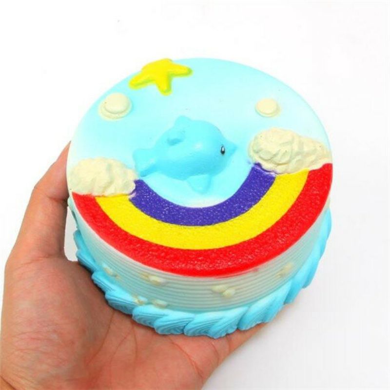 Ne Ne Squishy Jumbo Ocean Rainbow Cake Dolphin Star Slow Rising Original Ambalaža Decor Poklon Igračka