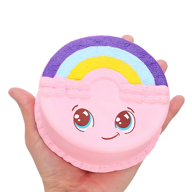 Rainbow Smile Cake Squishy Slow Rising With Ambalaža Kolekcija Poklon Mekana Igračka