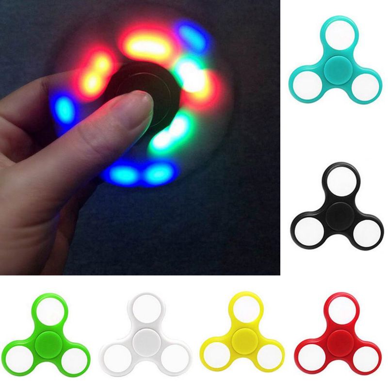 Sparkle Led Hand Spinner Flash Finger Edc Relieve Stress Fidget Desk Toy