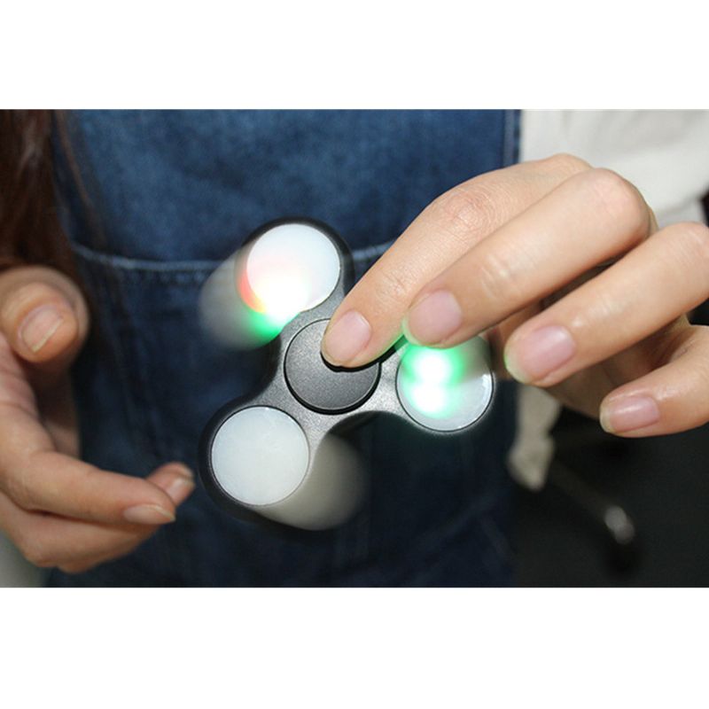 Sparkle Led Hand Spinner Flash Finger Edc Relieve Stress Fidget Desk Toy