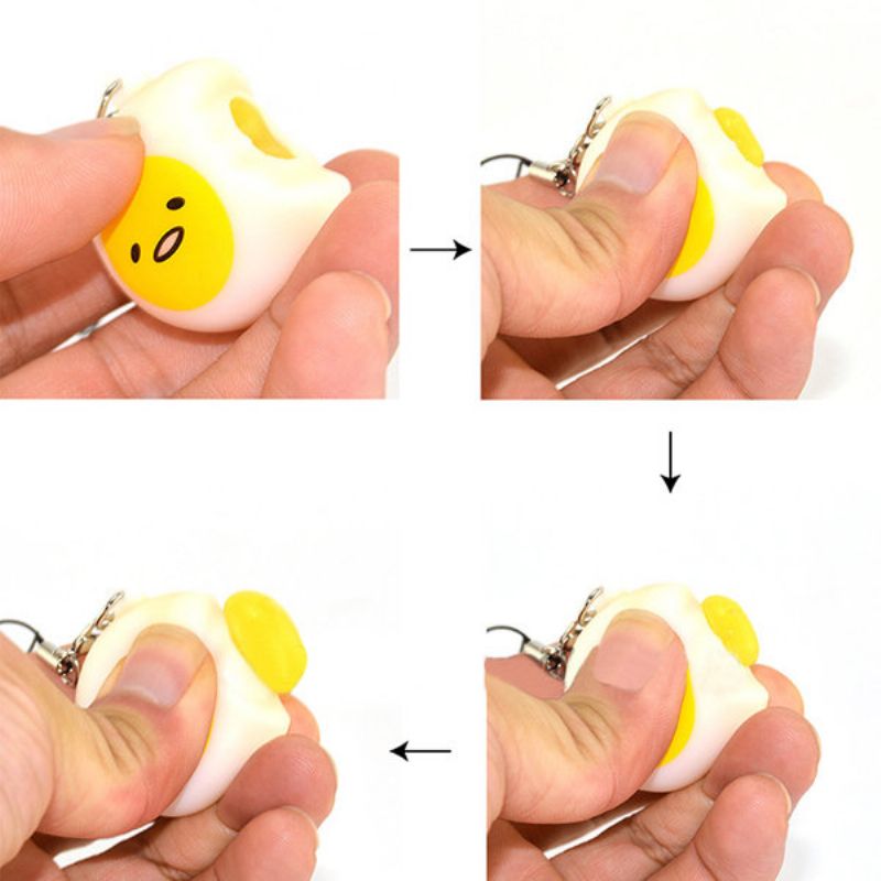 Squeeze Lazy Egg Yolk Za Ublažavanje Stresa Telefonska Torba Traka Za Privjesak 4 cm S Trakom