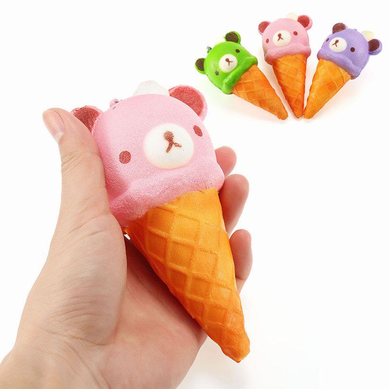 Squishy Ice Cream Bear Soft Slow Rising Collection Poklon Dekoracija Squish Squeeze Toy