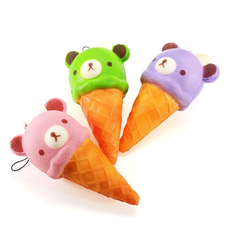 Squishy Ice Cream Bear Soft Slow Rising Collection Poklon Dekoracija Squish Squeeze Toy