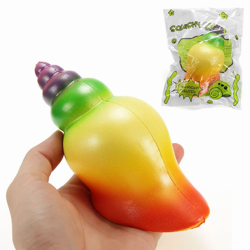 Squishy Rainbow Conch 14 cm Sporo Raste S Pakiranjem Poklon Dekor Meka Igračka Na Stiskanje