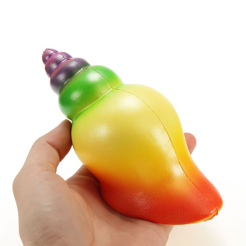 Squishy Rainbow Conch 14 cm Sporo Raste S Pakiranjem Poklon Dekor Meka Igračka Na Stiskanje