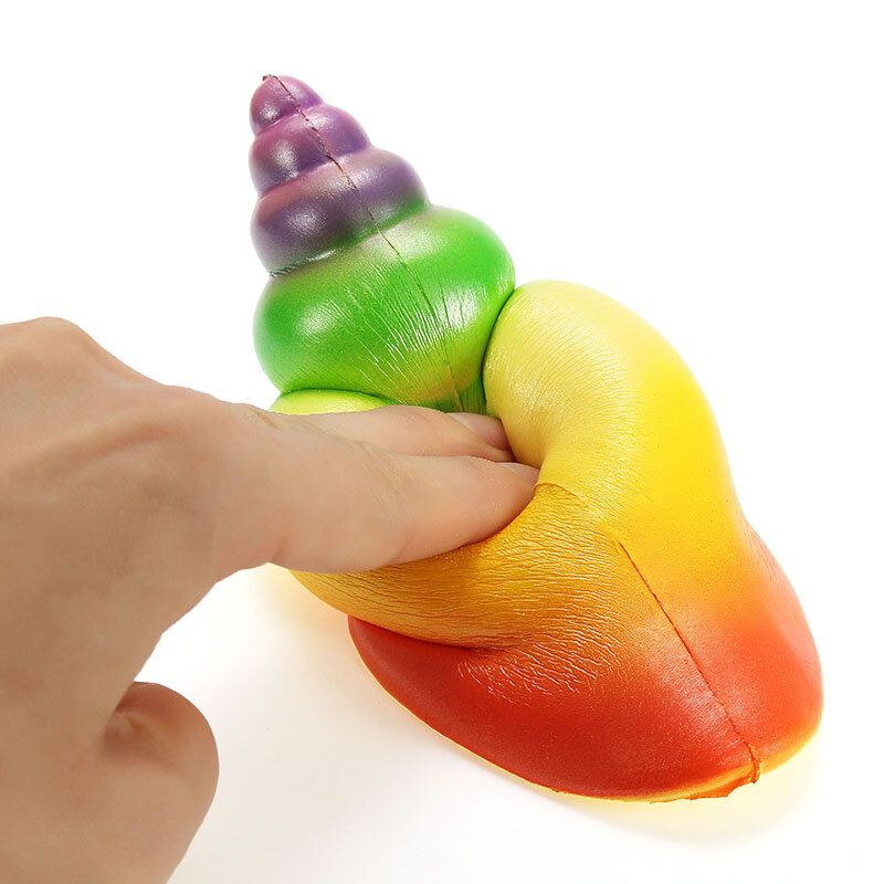 Squishy Rainbow Conch 14 cm Sporo Raste S Pakiranjem Poklon Dekor Meka Igračka Na Stiskanje