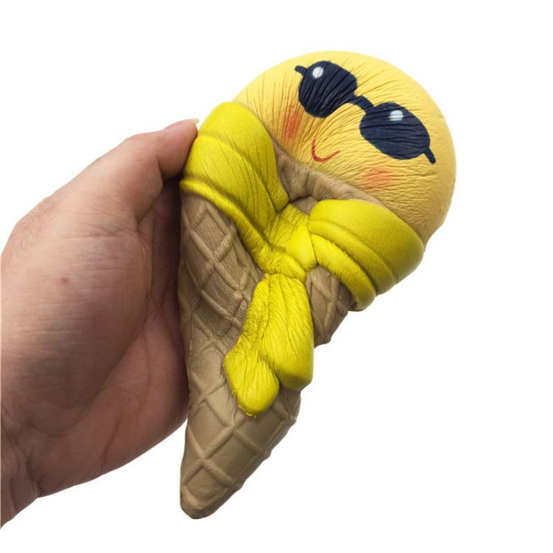 Squishy Zabavni Sladoled Sa Sunčanim Naočalama Šalom 18 cm Sporo Raste S Pakiranjem Poklon Za Kolekciju