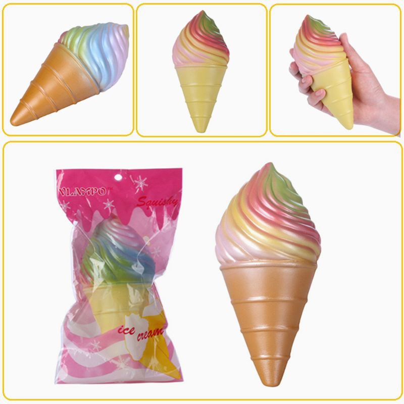 Vlampo Squishy Rainbow Ice Cream Corne Slow Rising Original Packaging Collection Poklon Decor Igračka