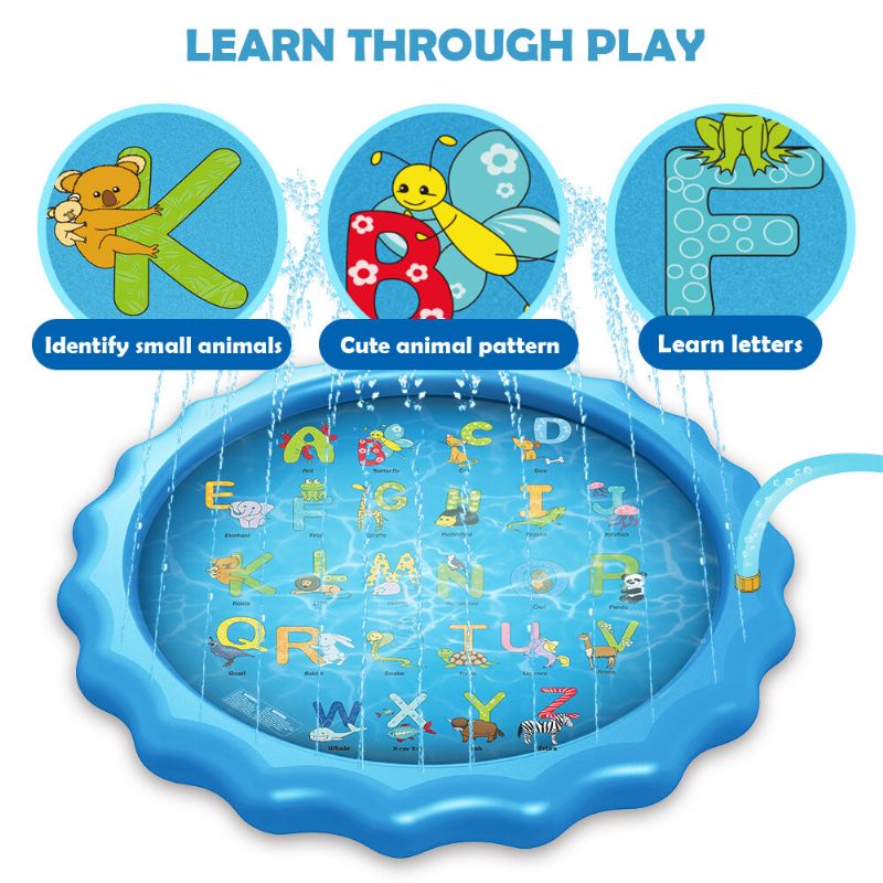 Wevon Splash Pad 67 Inča Sprinkle Play Mat Sprinkler Pad Za Djecu Bazen S Prskalicama Za Vanjske Vodene Igračke Obrazovni Za Plivanje Za Malu Dječaci Djevojčice