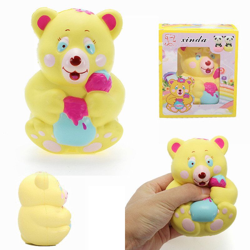 Xinda Squishy Strawberry Bear Drži Lonac Za Med 12 cm Sporo Raste S Pakiranjem Kolekcija Igračka Na Dar