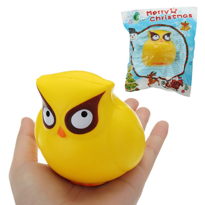 Yellow Owl Squishy Slow Rising Collection Poklon Mekana Igračka S Pakiranjem