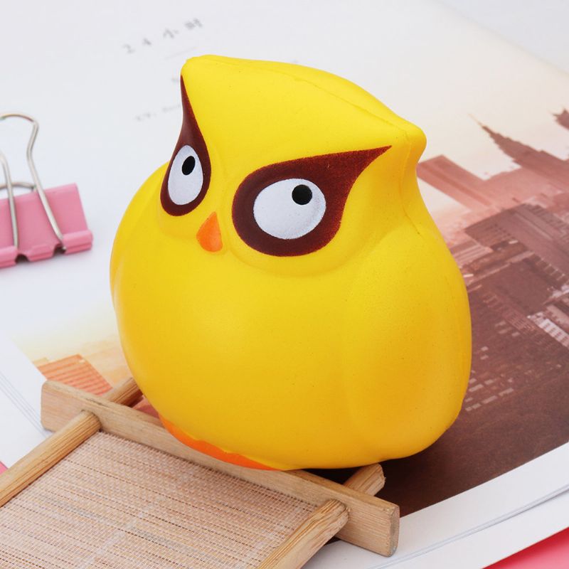 Yellow Owl Squishy Slow Rising Collection Poklon Mekana Igračka S Pakiranjem