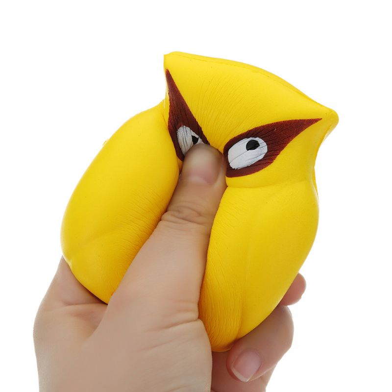 Yellow Owl Squishy Slow Rising Collection Poklon Mekana Igračka S Pakiranjem