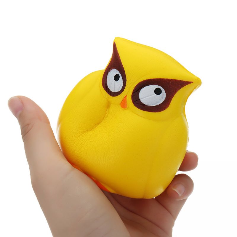 Yellow Owl Squishy Slow Rising Collection Poklon Mekana Igračka S Pakiranjem