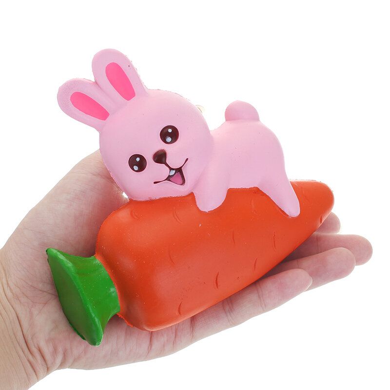 Yunxin Squishy Rabbit Bunny Drži Mrkvu 13 cm Sporo Raste S Pakiranjem Kolekcija Poklon Dekor Igračka