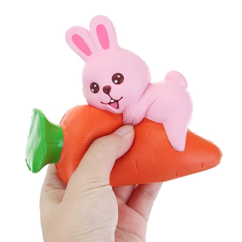 Yunxin Squishy Rabbit Bunny Drži Mrkvu 13 cm Sporo Raste S Pakiranjem Kolekcija Poklon Dekor Igračka