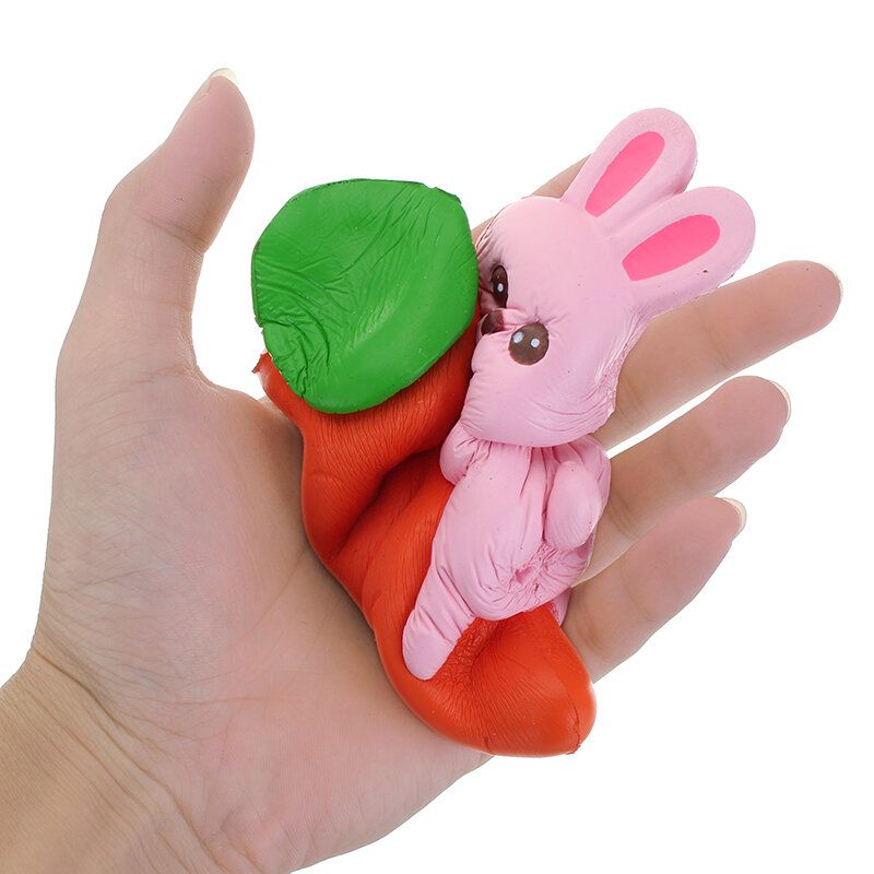 Yunxin Squishy Rabbit Bunny Drži Mrkvu 13 cm Sporo Raste S Pakiranjem Kolekcija Poklon Dekor Igračka