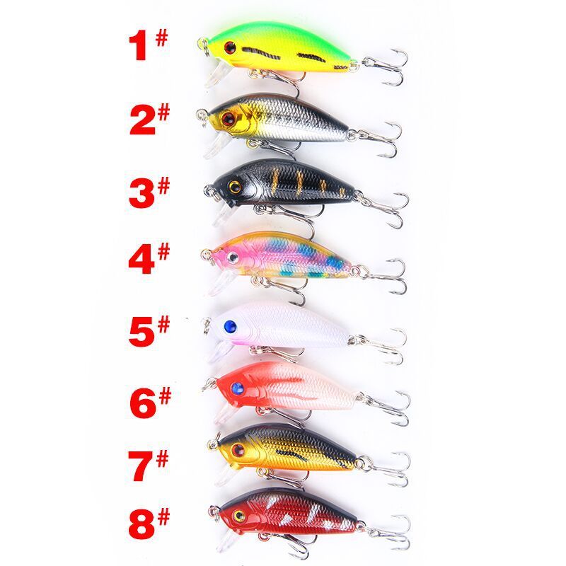 8pcs Minnow Mamac Za Ribolov 50 mm 4.2 G Topwater Tvrdi Vobler Jig Crankbait Šaran Prugasti Bas Pesca Ribolovni Pribor Swimbait