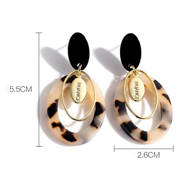 Chic Design Circle Leopard Hoop Naušnice Velike Duge Za Žene