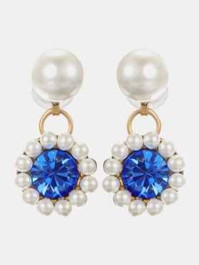 Elegantne Blistave Prozirne Biserne Naušnice S Dragim Kamenjem Vintage Geometric Piercing Ženske