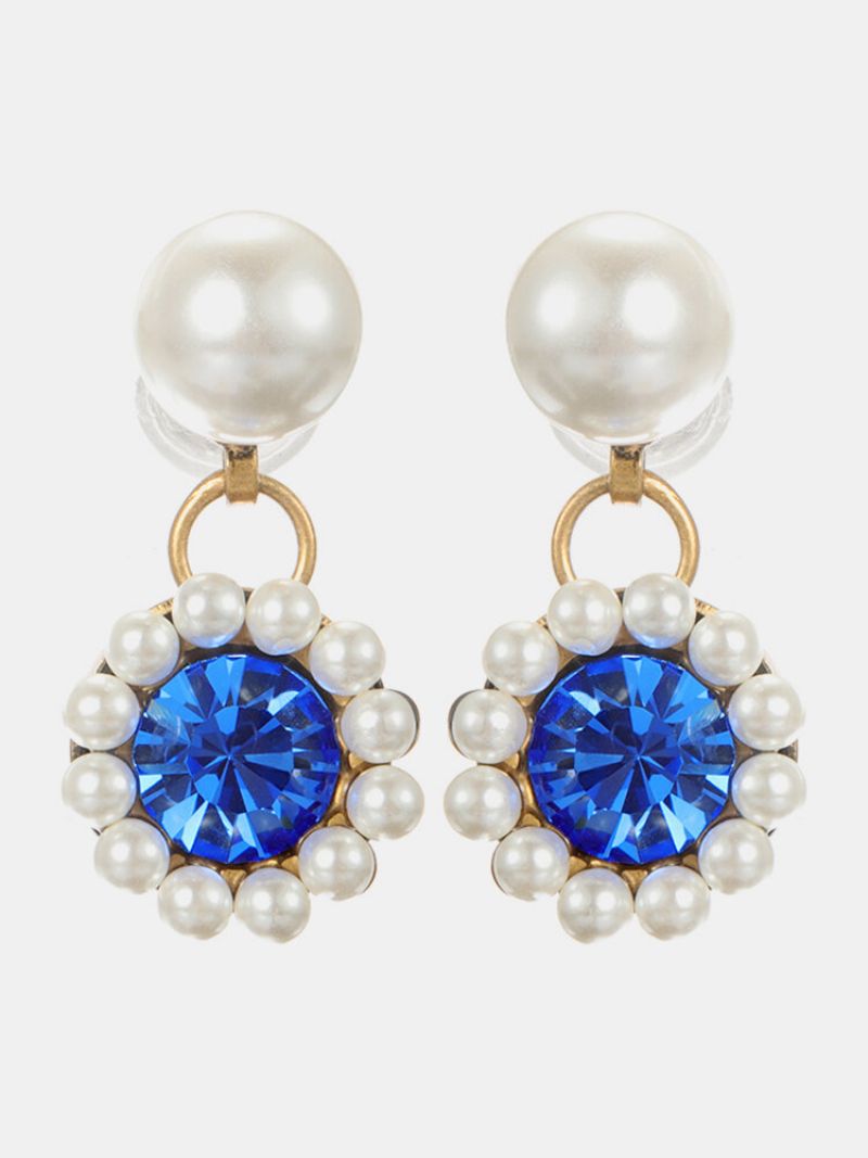 Elegantne Blistave Prozirne Biserne Naušnice S Dragim Kamenjem Vintage Geometric Piercing Ženske