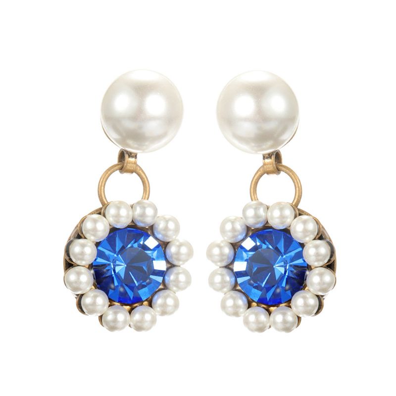 Elegantne Blistave Prozirne Biserne Naušnice S Dragim Kamenjem Vintage Geometric Piercing Ženske