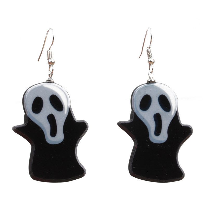 Halloween Strah Skull Ghost Earrings Accessories Akril Personal