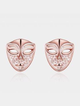 Inalis® Simple Style Rose Gold Mask Oil Drip Unisex Naušnice