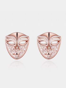 Inalis® Simple Style Rose Gold Mask Oil Drip Unisex Naušnice